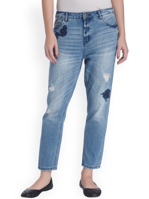 

ONLY Women Blue Relaxed Fit Mid-Rise Jeans