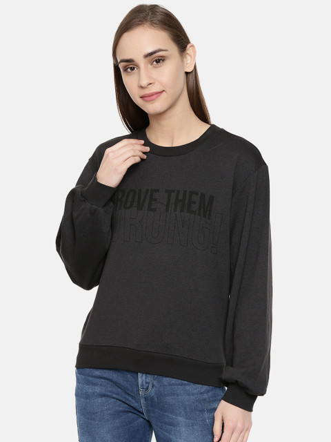 

ONLY Women Black Printed Sweatshirt