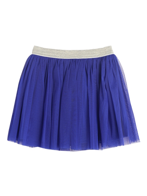 

612 league Girls Blue Solid Flared Skirt