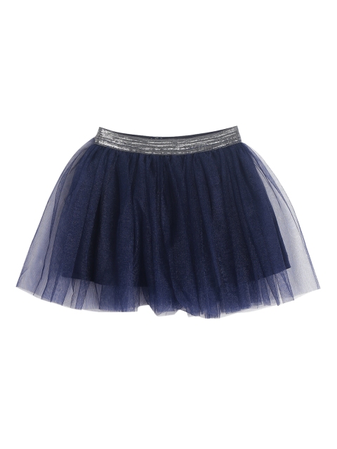 

612 league Girls Navy Blue Embellished Flared Skirt