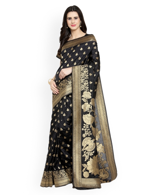 

Shaily Black Pure Silk Woven Design Banarasi Saree