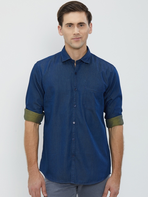 

Lawman pg3 Men Navy Blue Slim Fit Solid Casual Shirt