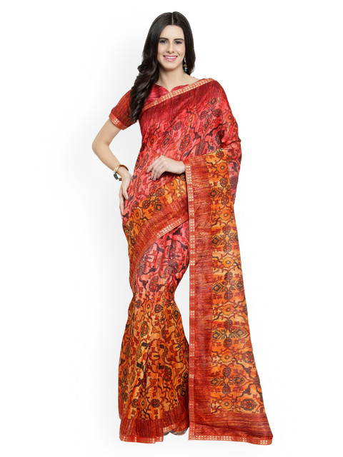 

Shaily Multicoloured Printed Cotton Blend Saree, Multi