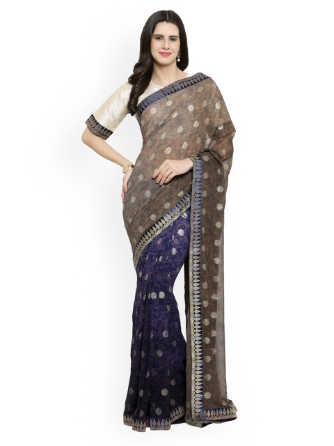 

Shaily Blue Woven Design Pure Georgette Saree
