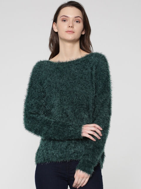 

ONLY Women Green Solid Pullover Sweater