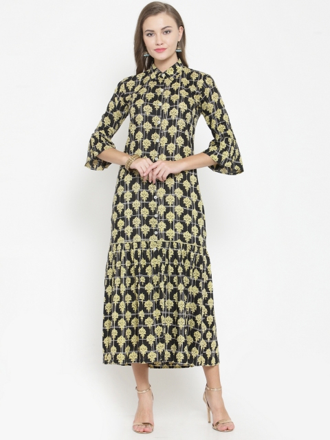 

Indibelle Women Black Printed Shirt Dress