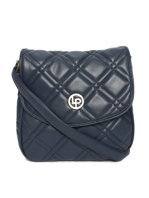 

Lino Perros Navy Blue Quilted Sling Bag