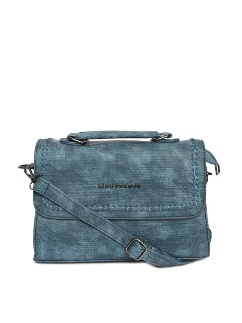 

Lino Perros Blue Washed Satchel Bag