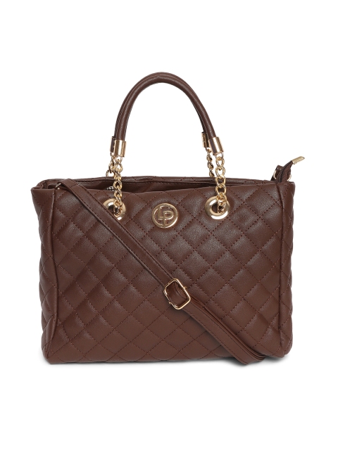 

Lino Perros Coffee Brown Quilted Handheld Bag