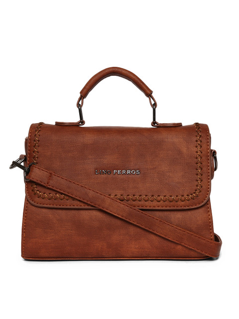 

Lino Perros Brown Solid Satchel with Detachable Sling Strap