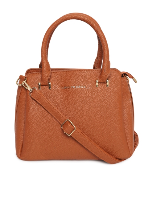 

Lino Perros Brown Solid Handheld Bag with Detachable Sling Strap