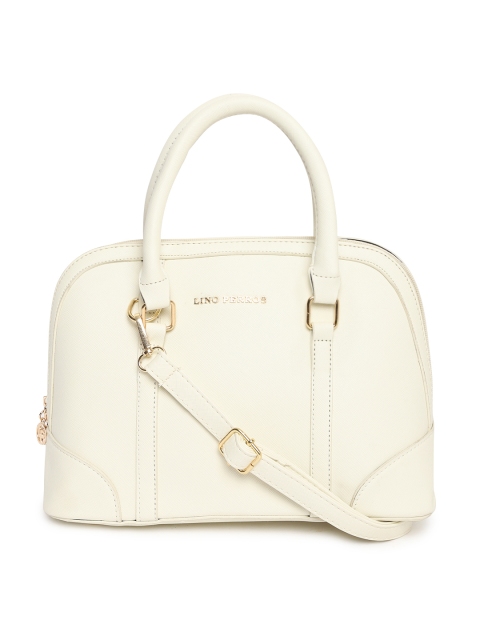 

Lino Perros Off-White Solid Handheld Bag with Detachable Sling Strap