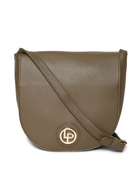 

Lino Perros Olive Green Solid Sling Bag