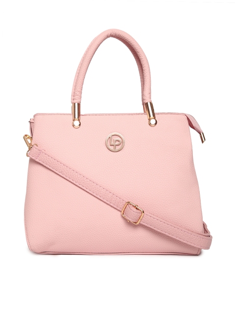 

Lino Perros Pink Solid Handheld Bag with Detachable Sling Strap