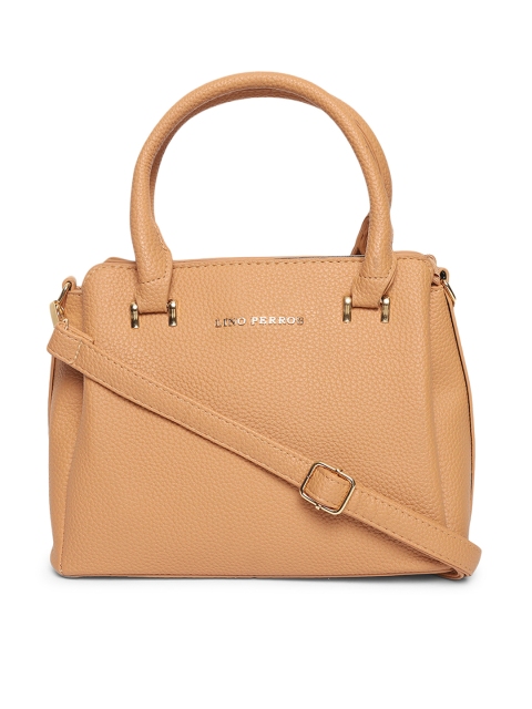

Lino Perros Brown Solid Handheld Bag with Detachable Sling Strap