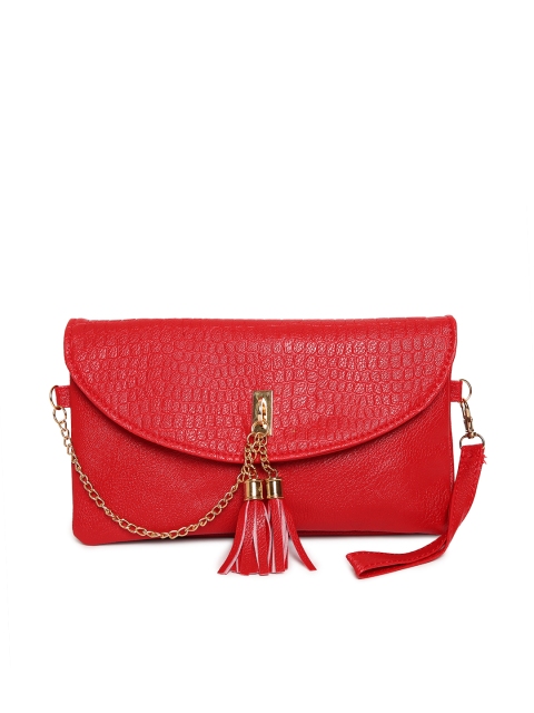 

Lino Perros Red Croc Textured Clutch