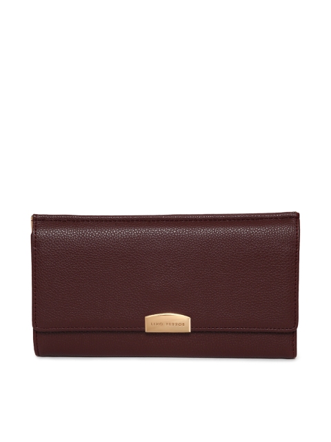 

Lino Perros Women Burgundy Solid Three Fold Wallet