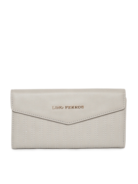 

Lino Perros Women Grey Striped Three Fold Wallet