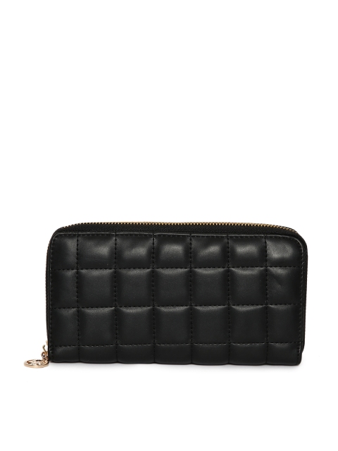 

Lino Perros Women Black Quilted Zip Around Wallet