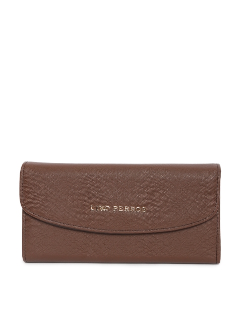 

Lino Perros Women Brown Solid Three Fold Wallet