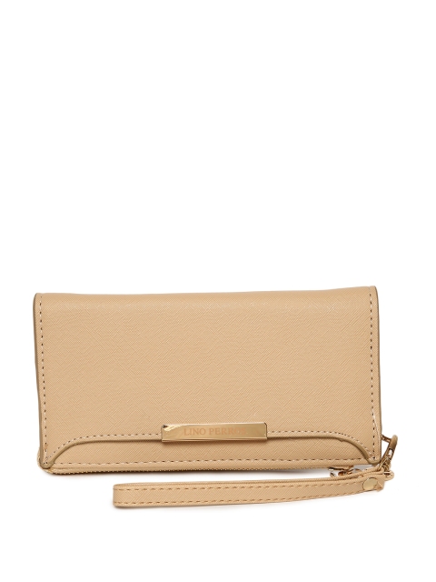 

Lino Perros Women Beige Solid Zip Around Wallet with Detachable Wrist Loop