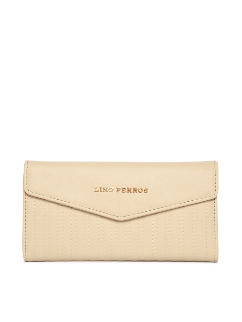 

Lino Perros Women Beige Thread-Work Three Fold Wallet