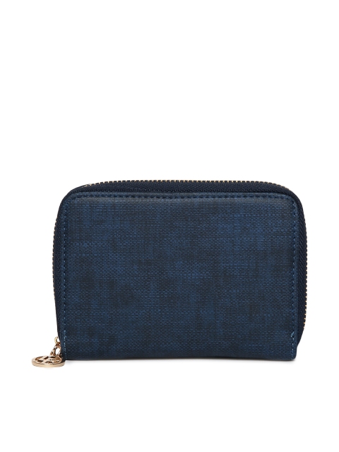 

Lino Perros Women Navy Blue Solid Zip Around Wallet