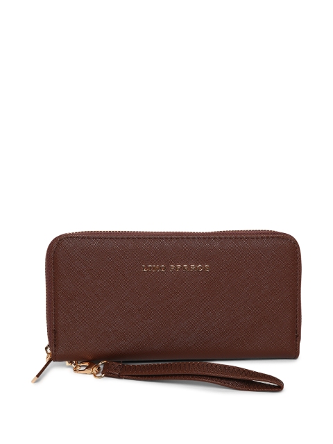 

Lino Perros Women Brown Solid Zip Around Wallet
