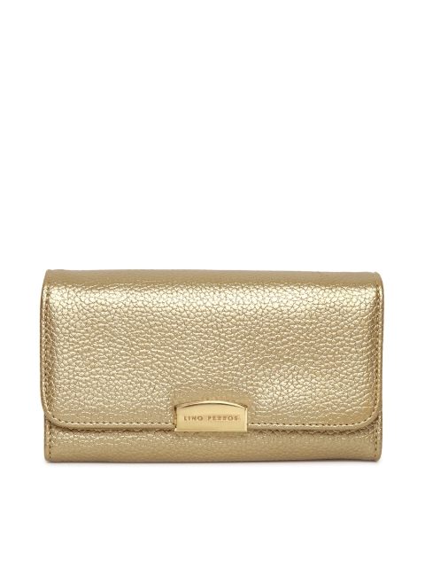 

Lino Perros Women Gold-Toned Solid Three Fold Wallet