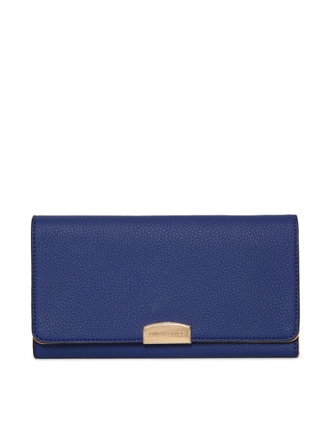 

Lino Perros Women Blue Solid Three Fold Wallet