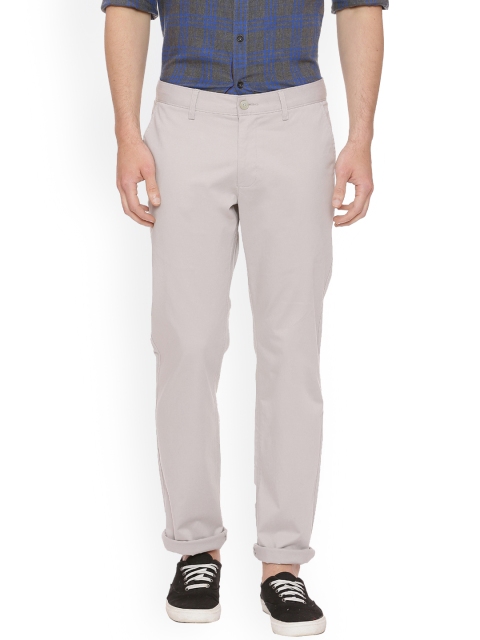 

Basics Men Grey Slim Fit Solid Regular Trousers