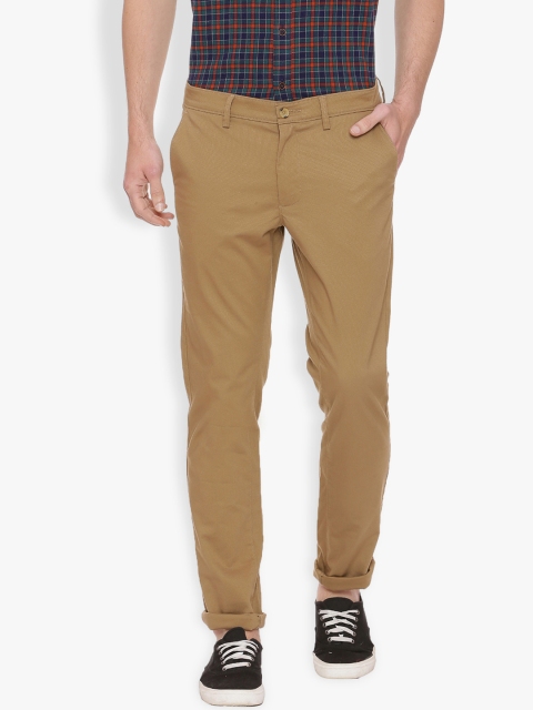 

Basics Men Khaki Tapered Fit Solid Regular Trousers