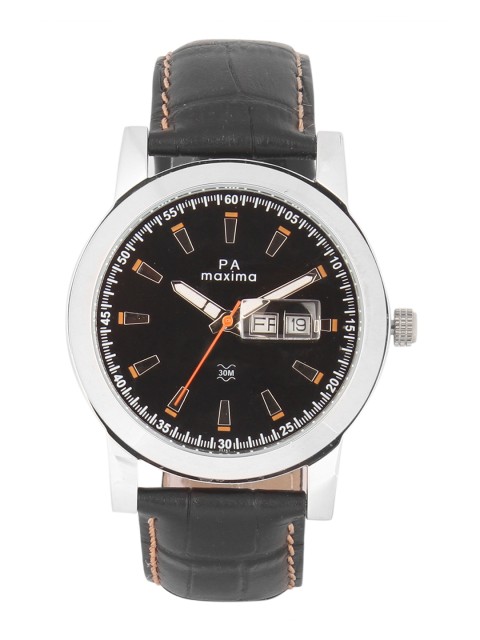 

maxima Men Black Analogue Watch