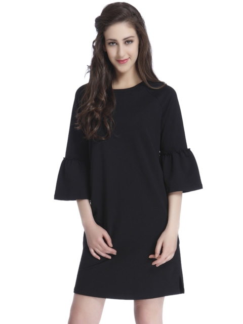 

ONLY Women Black Solid Sheath Dress