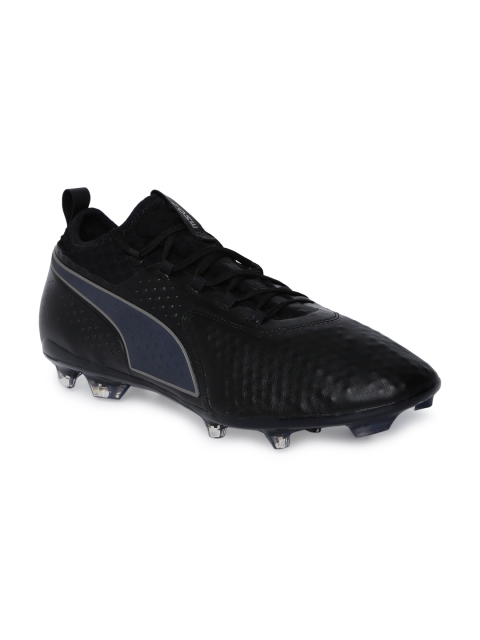 

Puma Men Black Solid ONE 2 Lth FG Leather Football Shoes