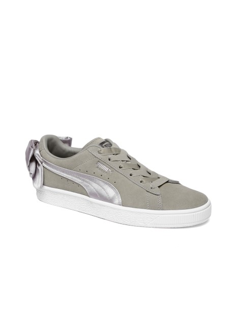 

Puma Women Green Solid Bow Suede Sneakers