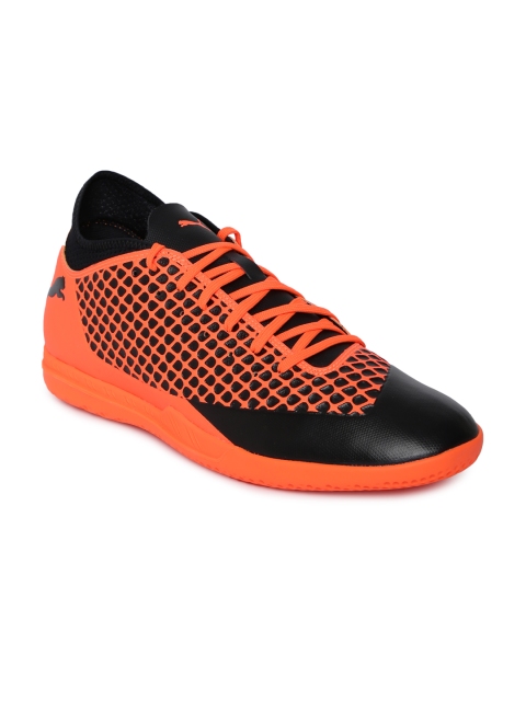 

Puma Men Black & Orange FUTURE 2.4 IT Football Shoes