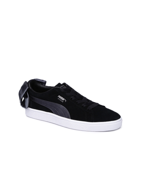 

Puma Women Black Solid Suede Bow Wn s Puma Black-Iron Gate Sneakers