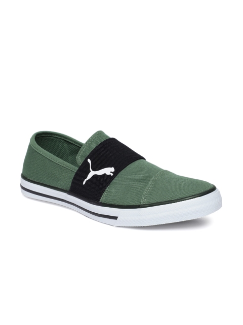 

Puma Unisex Green Black Alpha CV II Slip-On Sneakers