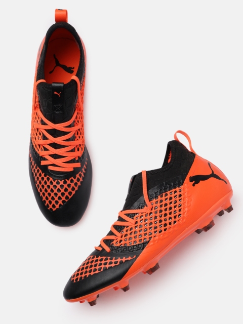 

Puma Men Black and Orange FUTURE 2.3 NETFIT FG AG Football Shoes