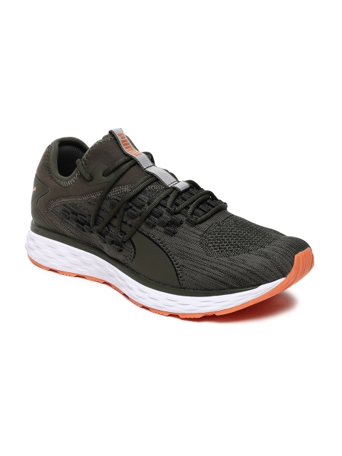

Puma Men Olive Green & Grey Speed Fusefit Firecracker Running Shoes