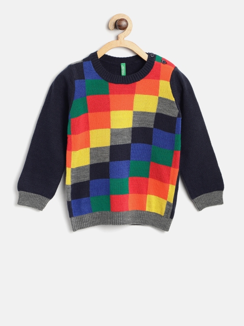 

United Colors of Benetton Boys Multicoloured Checked Pullover, Multi