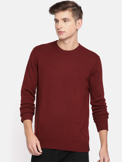 

Calvin Klein Jeans Men Maroon Solid Pullover Sweater