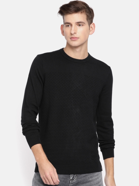 

Calvin Klein Jeans Men Black Self Design Pullover Sweater