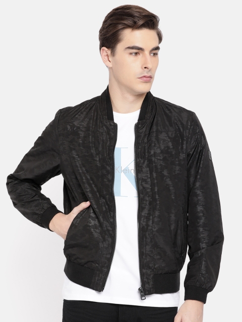 

Calvin Klein Jeans Men Black Printed BomberJacket