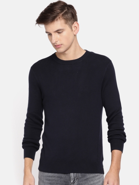 

Calvin Klein Jeans Men Navy Blue Solid Pullover Sweater