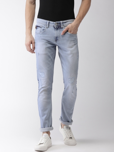 

Celio Men Blue Slim Fit Mid-Rise Low Distress Stretchable Jeans