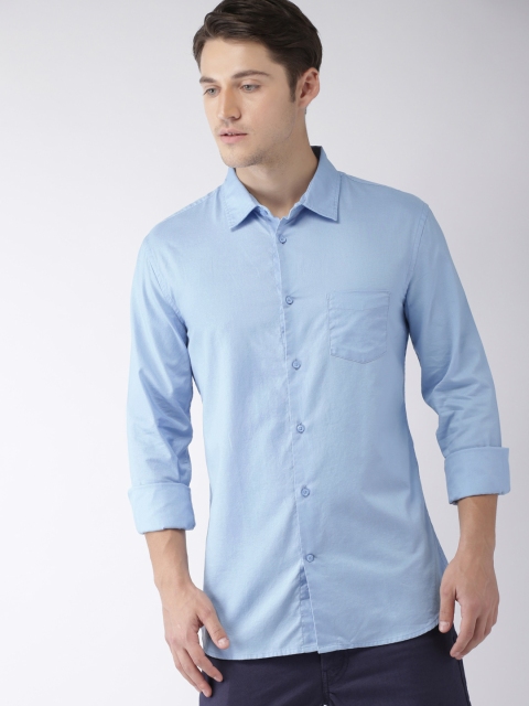 

Celio Men Blue Slim Fit Solid Casual Shirt