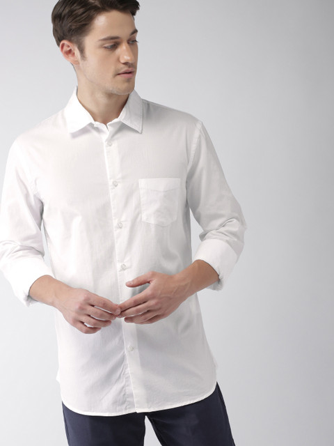 

Celio Men White Slim Fit Solid Casual Shirt
