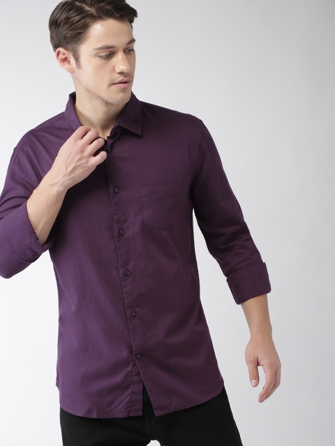 

Celio Men Purple Slim Fit Solid Casual Shirt
